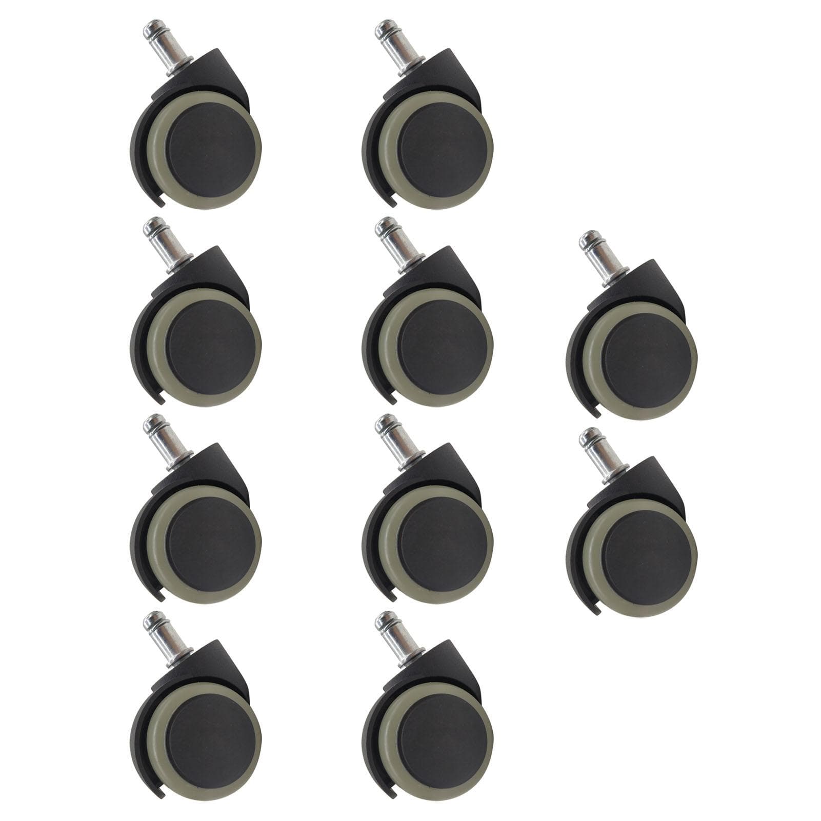 10PCS Chair Wheel OD Green Nylon PU 2in 360 degrees Rotating Office Chair Caster for Replacement