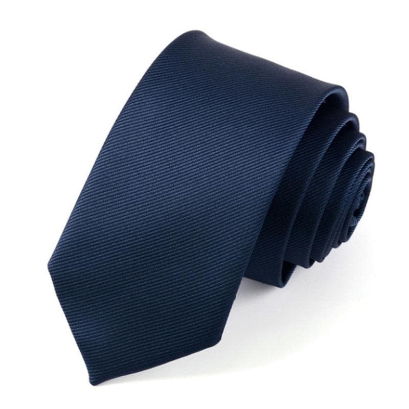 Men Tie Pure Color Classic Polyester Silk Formal Business Fashion Necktie for Daily Office Banquet navy blue