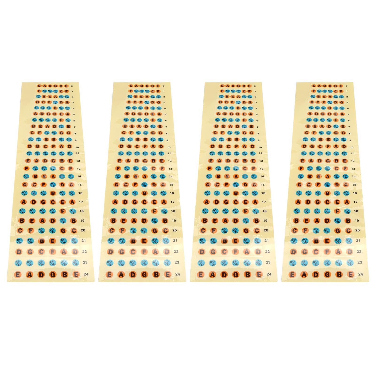 4Pcs Guitar Fretboard Sticker Paper Waterproof Instrument Accessory for Beginners