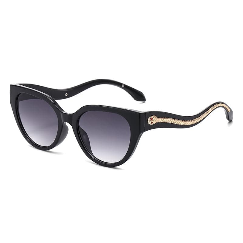 Vintage Cat Eye Sunglasses Gradient Lens Punk Stylish Snake Design UV400 Unisex Eyewear Fashion Brand