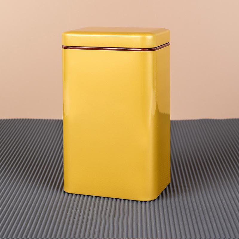 Metal Retro Square Tea Can Candy Food Storage Case with Lid Packaging Box Containers gold