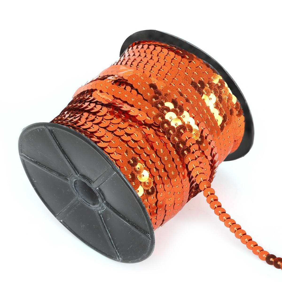 91Meter Flat Sequins Laser Giltter Paillettes Sequins Crafts Sewing On Cloth Decor Accessory Sequin Trim orange