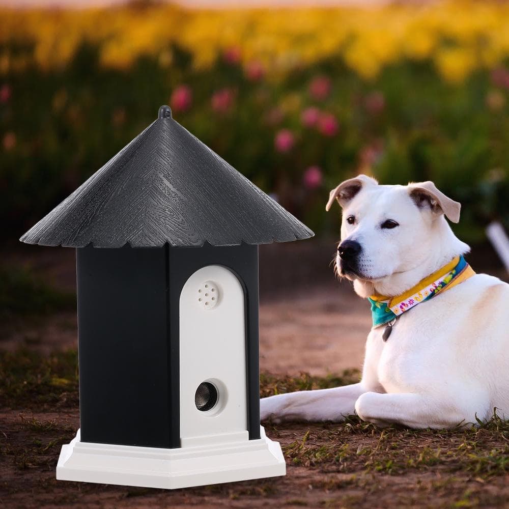 Pet Dog Outdoor Bark Control Ultrasonic Sound Stop Barking Device Black