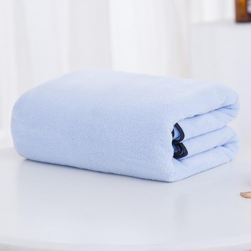 Large 90x180 Coral Fleece Quick-Drying Absorbent Bath Towel Blanket for Adults 90*180cm blue