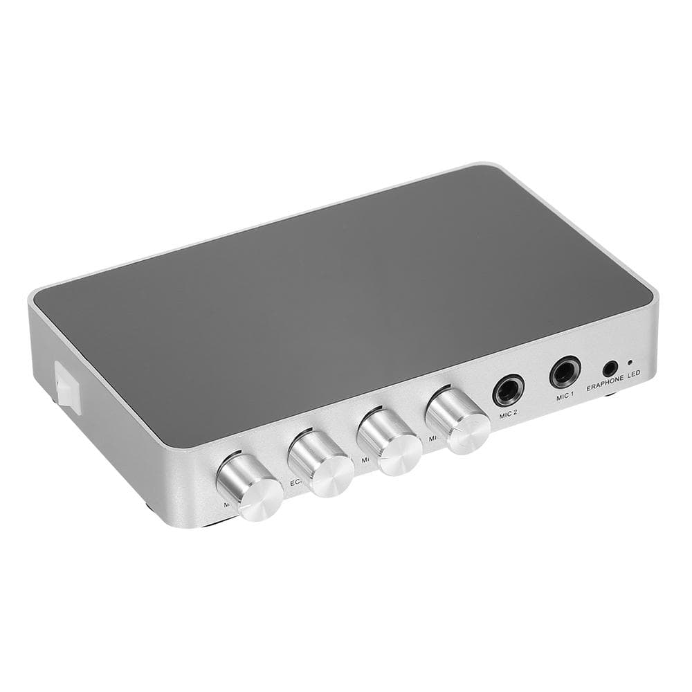 KM200 Karaoke Sound Mixer Portable Digital Stereo Audio Echo System 4K2K HDMI Karaoke Amplifier US Plug black