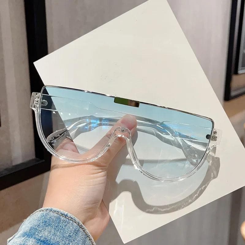 Vintage Semi-round Sunglasses Women Fashion Monoblock UV400 Outdoor Goggle Shades Ins Trending New Design as picture shows