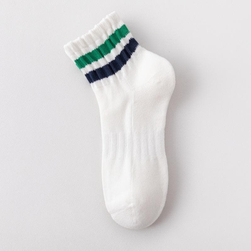 New Fashion Color Block Striped Mid-calf Sports Socks Men Women Breathable Cotton Socks Outdoor Running Basketball Cycling Socks