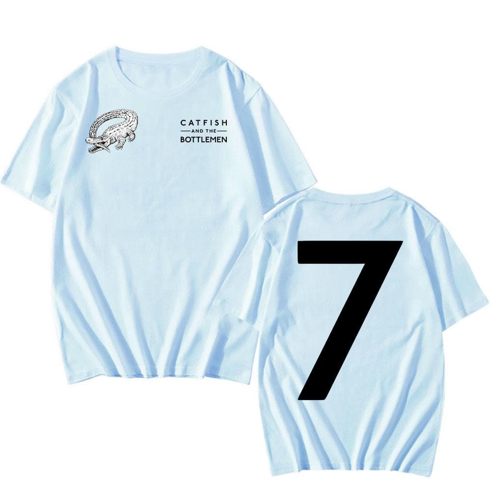 The Ride T-shirt Catfish and The Bottlemen Band Tshirts Hip Hop Rock Fashion Graphic T Shirt Cotton Summer Men Women Tees L light blue