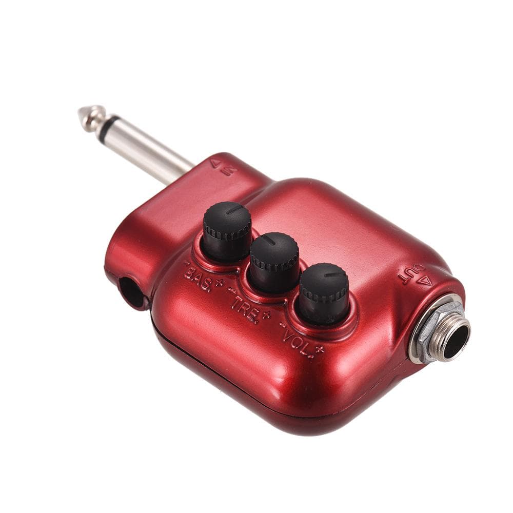 Mini Preamplifier Preamp 6.35mm Plug with Bass Treble EQ Volume Control for Acoustic Guitar