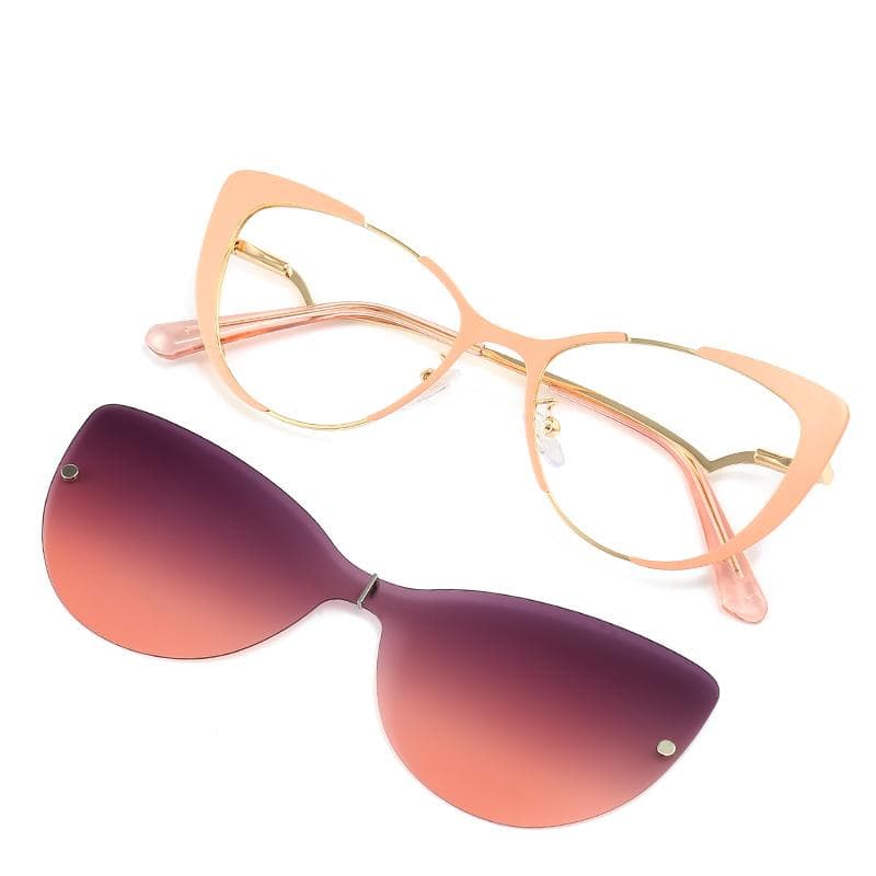 New Fashion 2-in-1 Cat Eye Sunglasses Magnetic Myopia Glasses For Men Women Stylish UV Protection