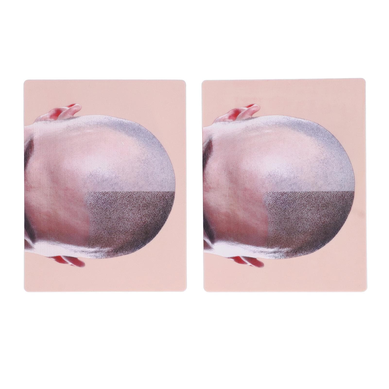 2pcs Scalp Micropigmentation Practice Skin Silicone Men Scalp Tattoo Skin for Thinning Hair
