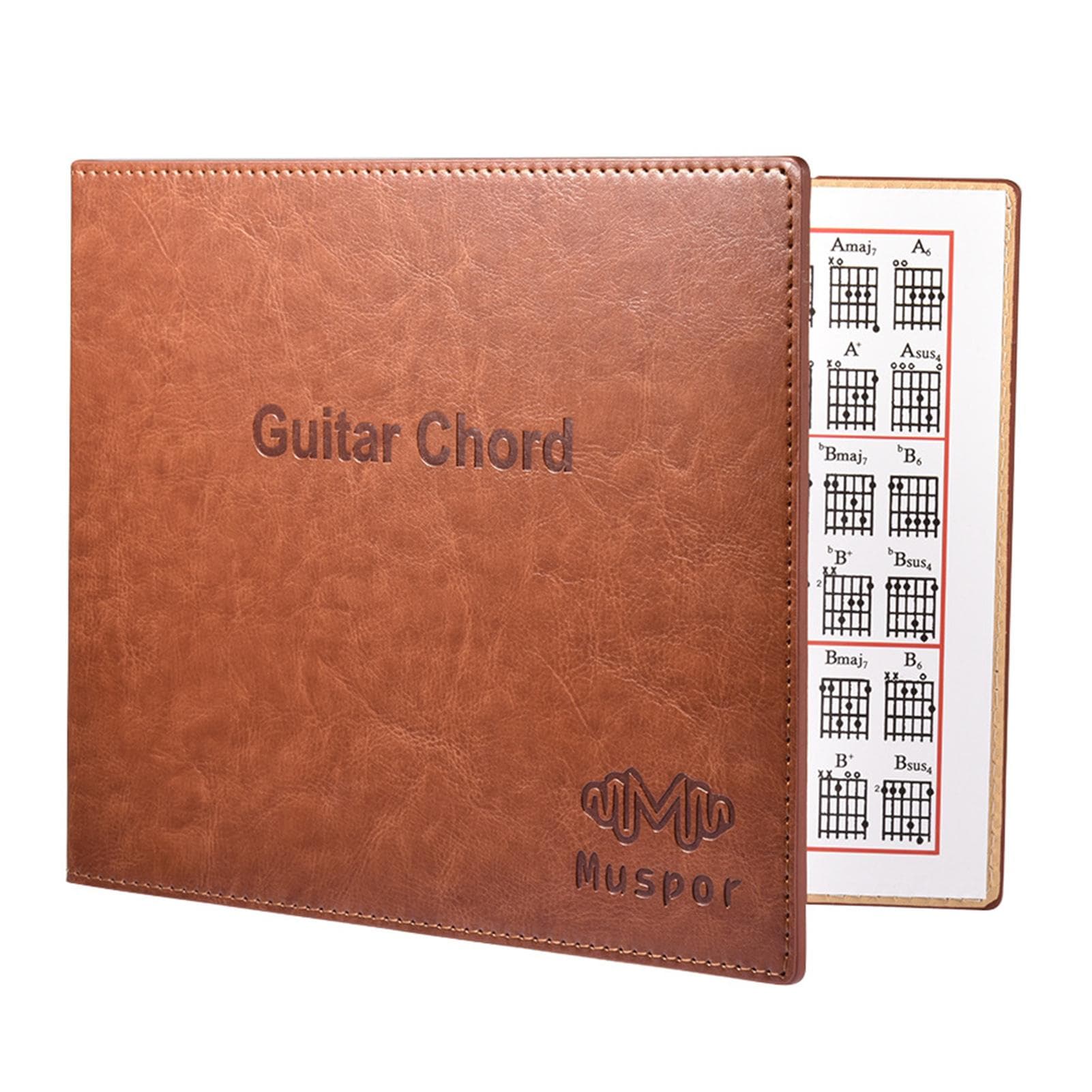 6 String Acoustic / Classical / Electric Guitar Chord Book Paperback Chart brown