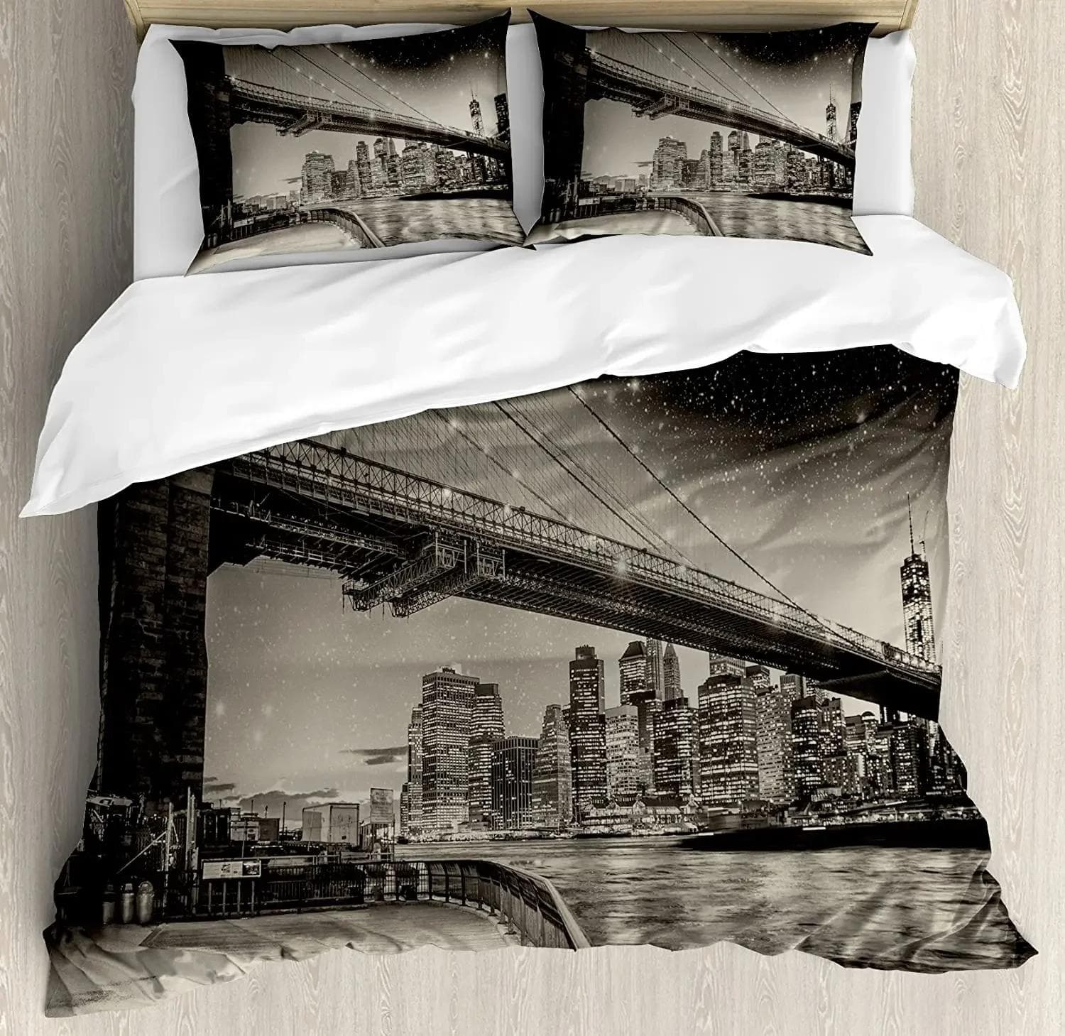 New York Bedding Set For Bedroom Bed Home New York City Collage Featuring with Different Duvet Cover Quilt Cover And Pillowcase EU single(135x200cm)