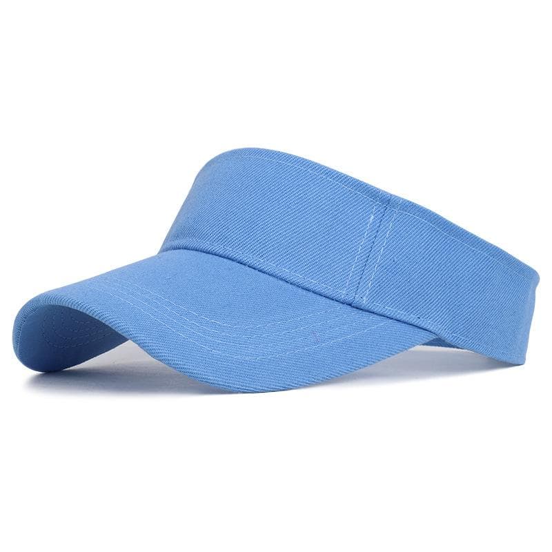Summer Sun Hats Men Women Cotton Adjustable Visor UV Protection Top Empty Solid Sport Tennis Golf Running Sunscreen Baseball Cap Adjustable light blue