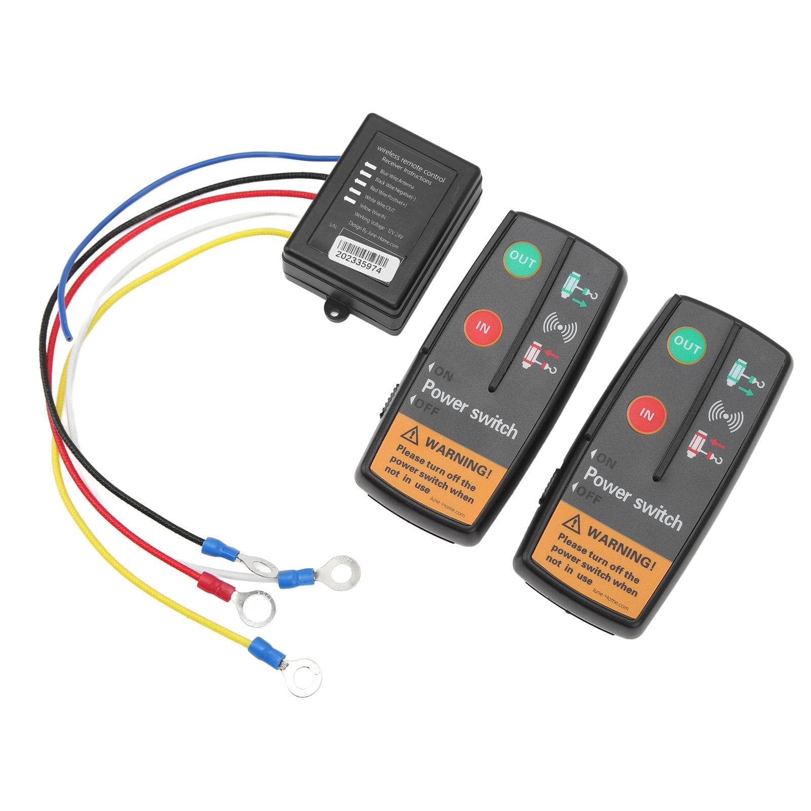 Wireless Winch Remote Control Kit 12V 24V Fast Response 50 Feet Accurate Control with Receiver For
