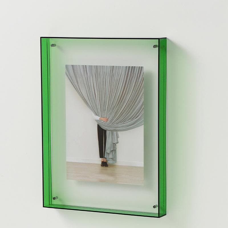 Ins Style Acrylic Photo Frame Colorful Picture Frame Without Photos Transparent Table Wall Decoration Hall Bedroom 15x19cm green
