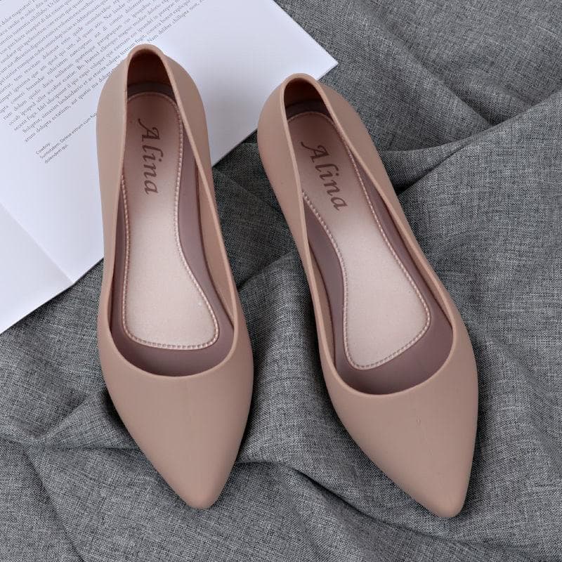 Fashion Pointed Wedges pumps women shoes 2024 spring autumn shoes women Elegant Shallow Work Low heel Slip-On PVC Casual shoes hjm78 5 khaki