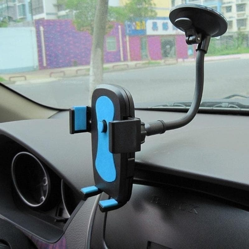 Flexible Long Arm 360 Degree Rotation Car Mount Mobile Phone Holder for Your Mobile Phone Stand blue