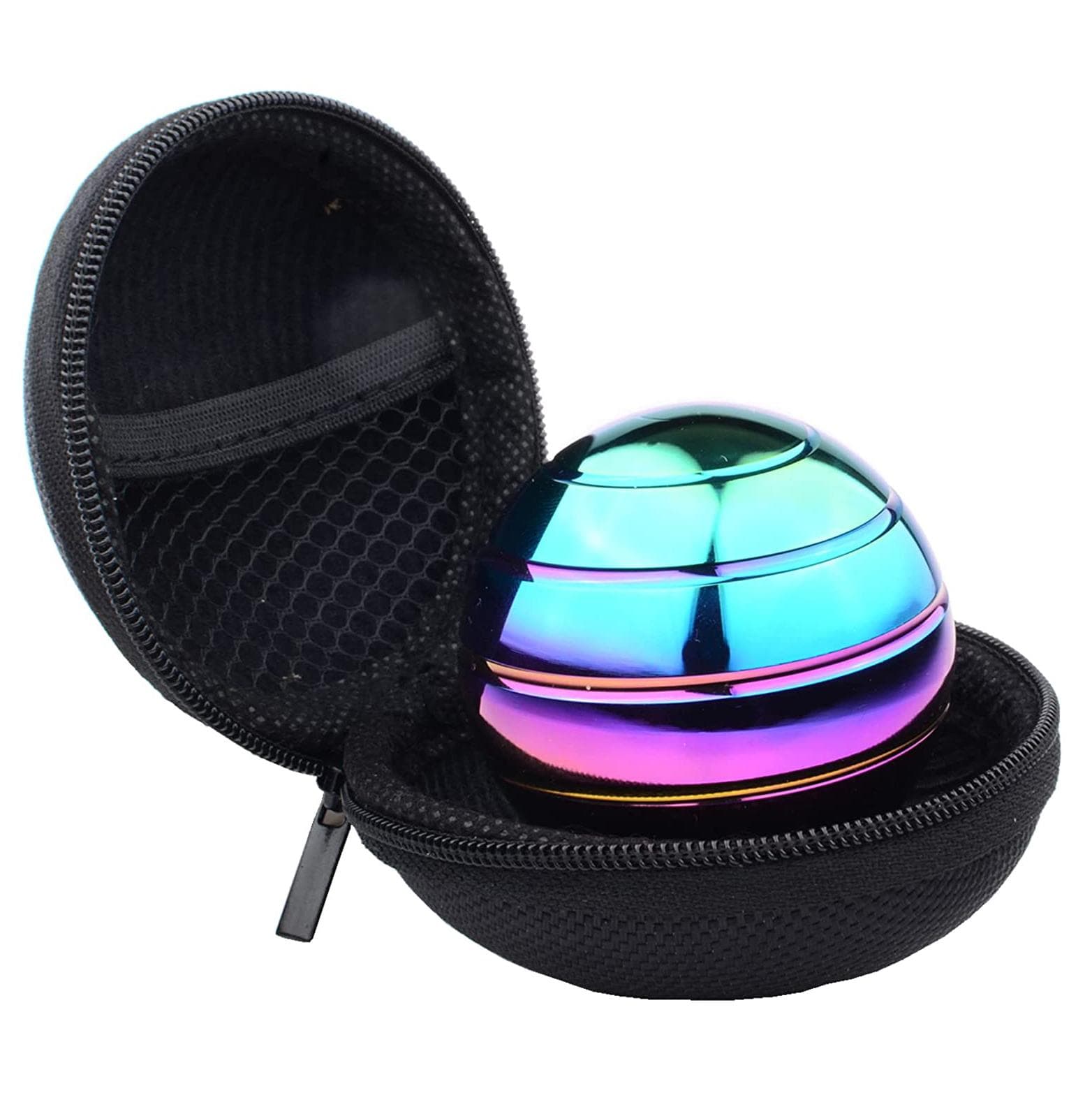 Kinetic Desk Toys,Full Body Optical Illusion Spinner Ball,Large Longer Time Spinning Top,Ideal Toys-with Storage Bag 4.5x4.5x4cm multicolour