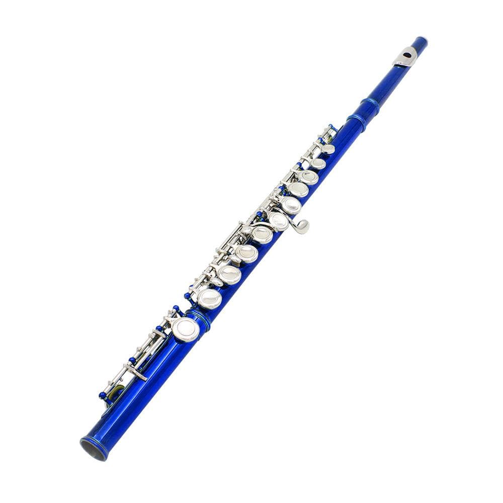 Western Concert Flute Cupronickel Nicke Plated 16 Holes C Key Woodwind Instrument with Cleaning