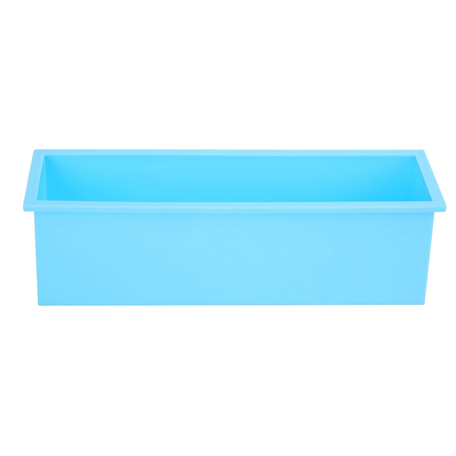 1200ML Rectangle Silicone Soap Mold DIY Toast Mould Making Box Tool sky blue