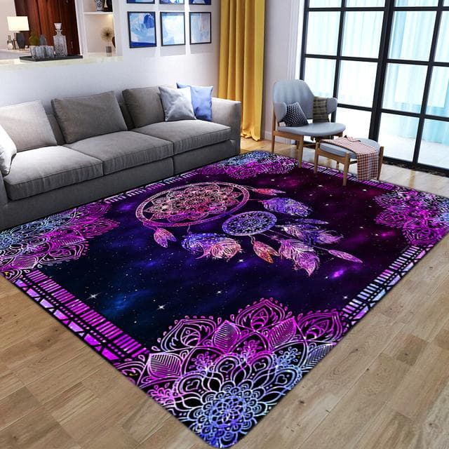 Gorgeous Mandala Floral 3d Print Carpets For Living Room Bedroom Decor Carpet Soft Flannel Home Bedside Floor Mat Play Area Rugs 120x160cm