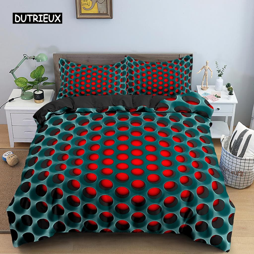 3D Duvet Cover Psychedelic Abstract Black And White Geometry Giddiness Comforter Cover Home Decoration For Boys Teens Children EU single(135x200cm)