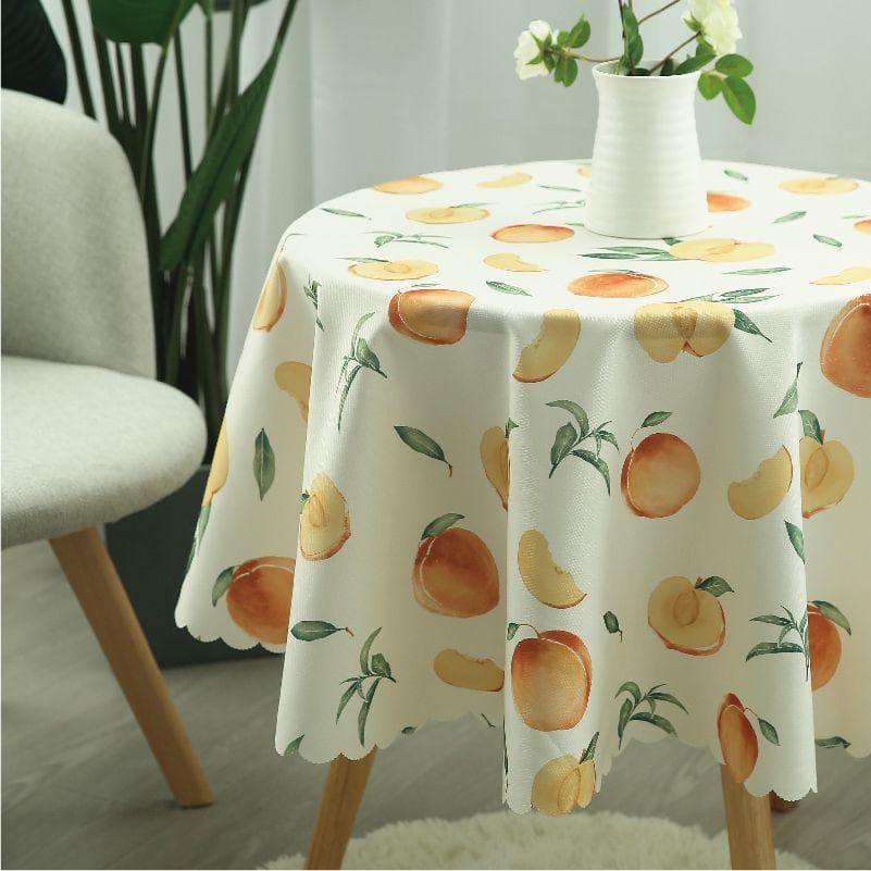 Cotton Linen Little Fresh Tablecloth Household Minimalist Circular Table Cloth Restaurant Small Round Table Fabric Table Mat Diameter 140cm