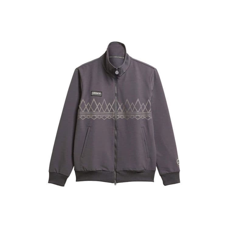 Adidas Originals Suddell Geometric Pattern Printed Stand Collar Long Sleeve Jacket Men Jacket Gray IN6754 XS
