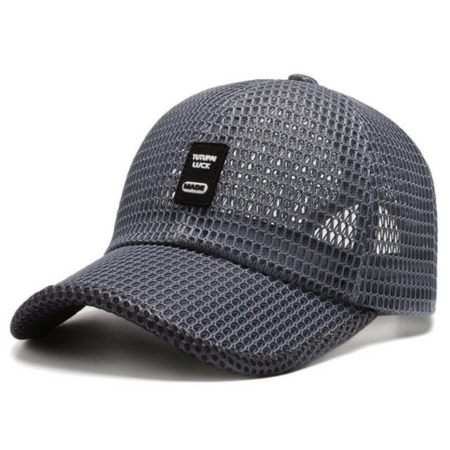 Men's Mesh Baseball Cap Breathable Summer Caps Dad Hat Outdoor Fishing Hats Bone Gorras Snapback Trucker Cap Anti-UV Hat Unisex Hat Accessories dark grey
