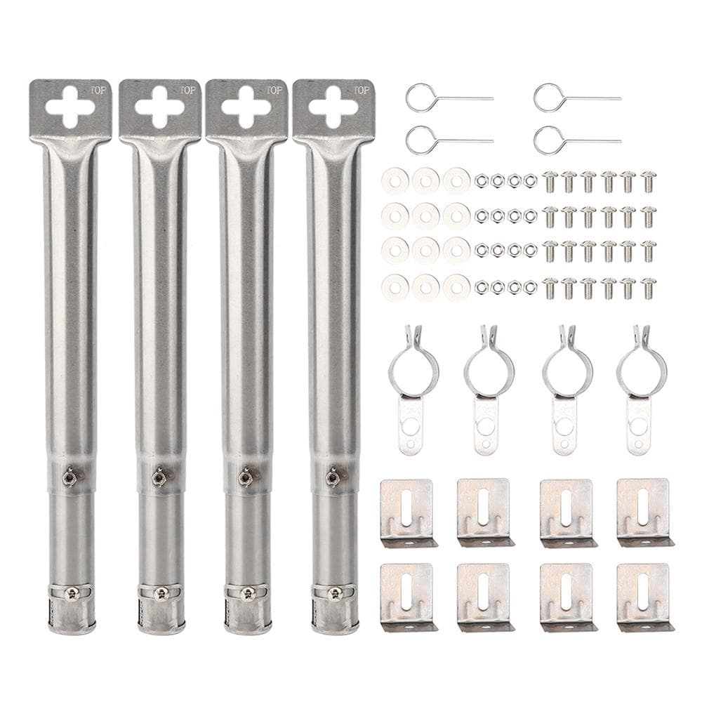 4Pcs Universal Adjustable Stainless Steel BBQ Gas Grill Replacement Straight Pipe Tube Burner 4Pcs