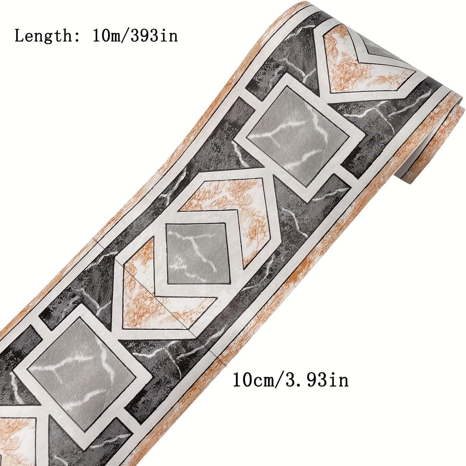 1 Roll Modern Geometric Wallpaper Borders, Self Adhesive Wall Covering Borders, Kitchen Bathroom Tile Decorative Stickers