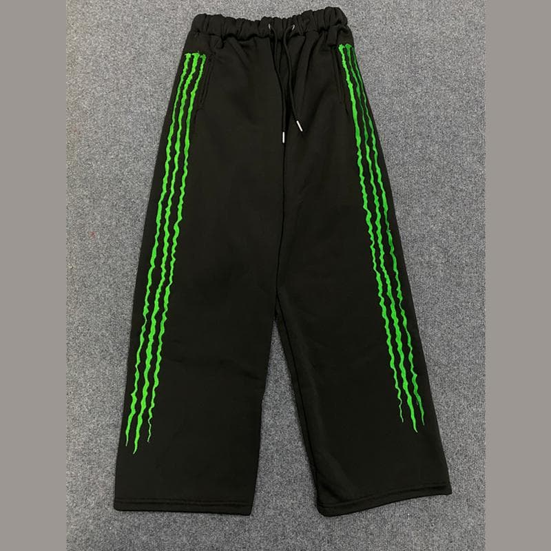 European and American fashion hip-hop personality claw shape high street men's and women's casual loose pants L green