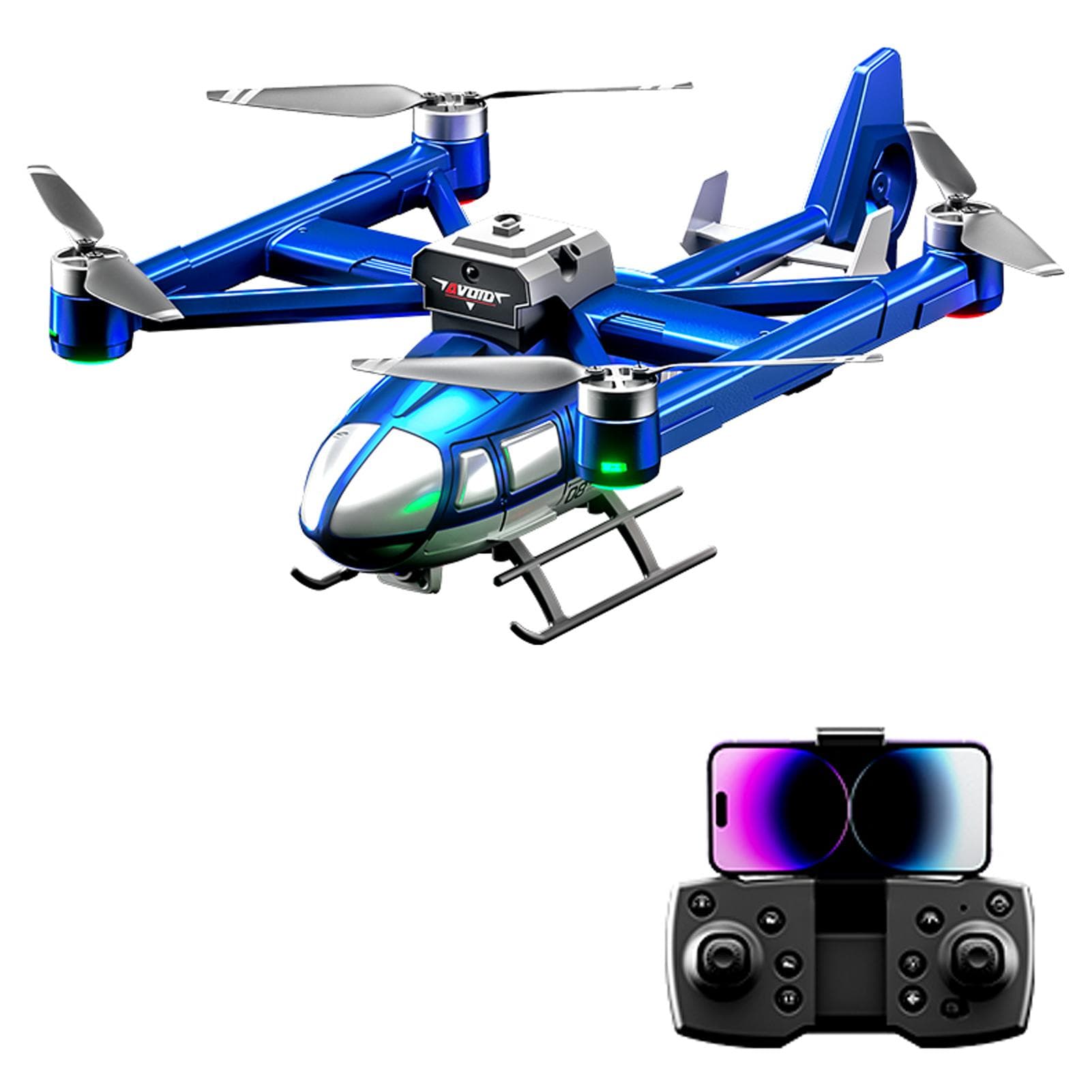 Remote Control Quadcopter Airbus Quadcopter Remote Control Helicopter with Dual Camera 720P, Five 1 blue