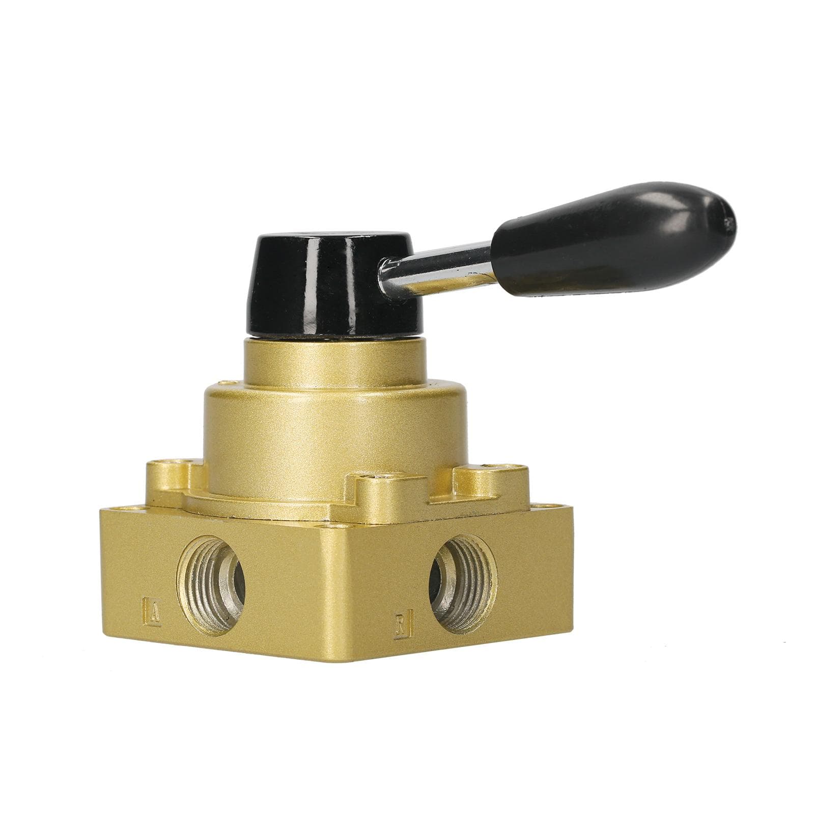 1/2-inch Pneumatic Rotary Lever Hand Valve 4 Way 3 Position Air Hand Valve Pneumatic Air Flow HV-04 gold