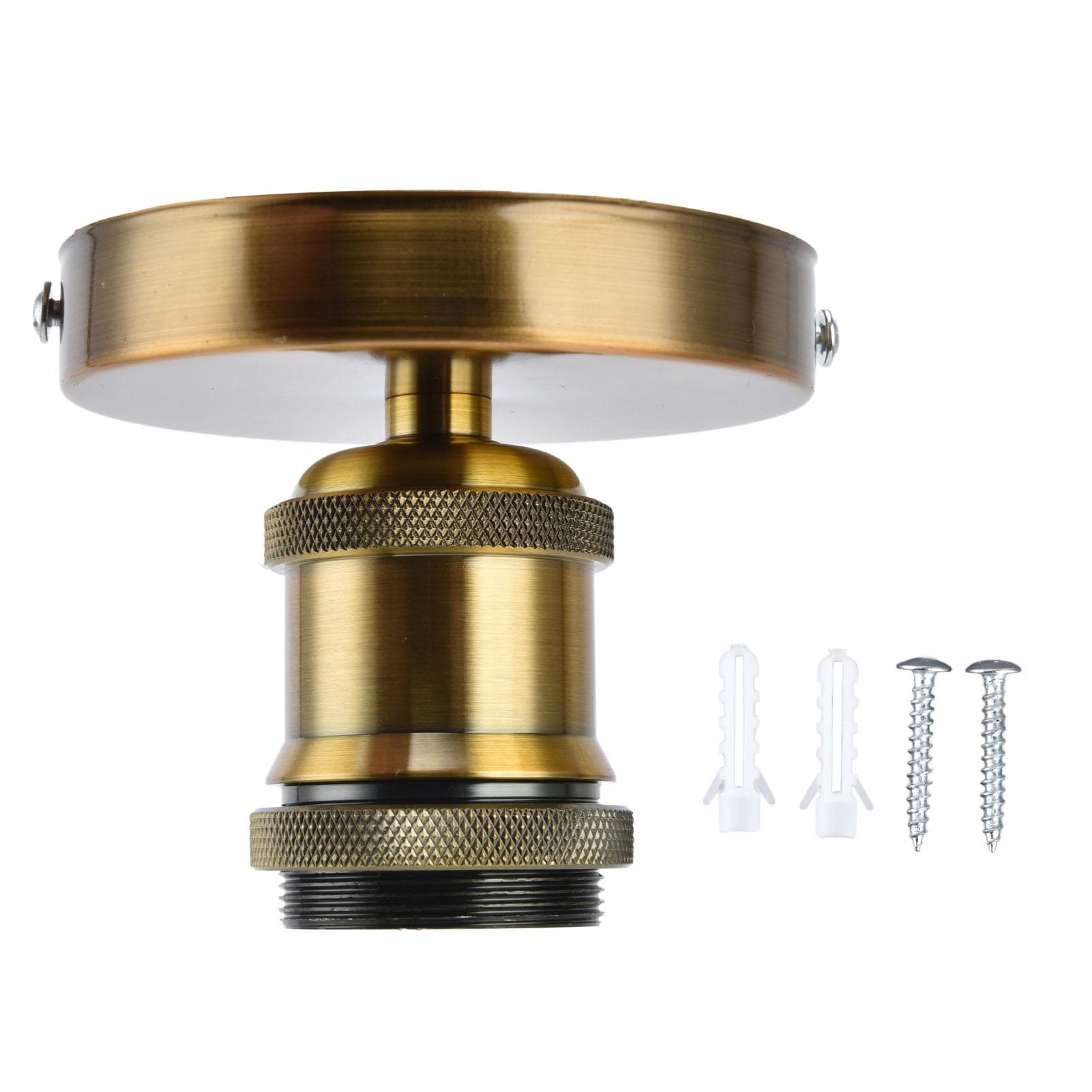 Vintage E26 E27 Lamp Socket Ceiling Lamp Holder with Accessories for Kitchen Bedroom Living Room gold