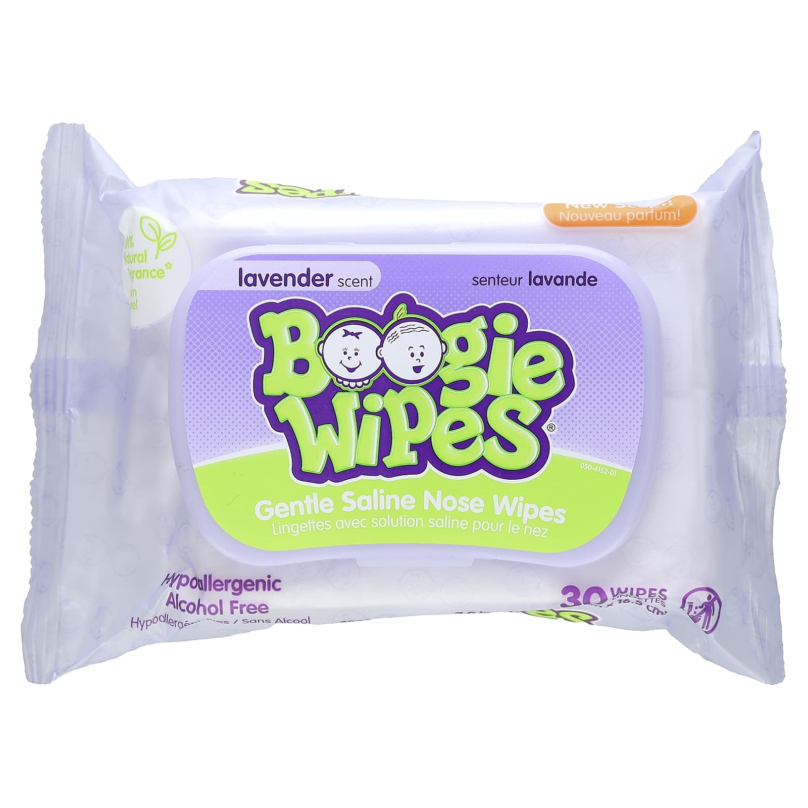 Boogie Wipes, mild saline nasal tissues, lavender scent, 30 sheets