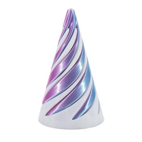 3D Printed Spiral Cone Toy Vortex Thread Illusion Impossible Spiral Cone Passthrough Sculpture Stress Relief Kids Adults Mini Spiral Cone Fidget Toy blue