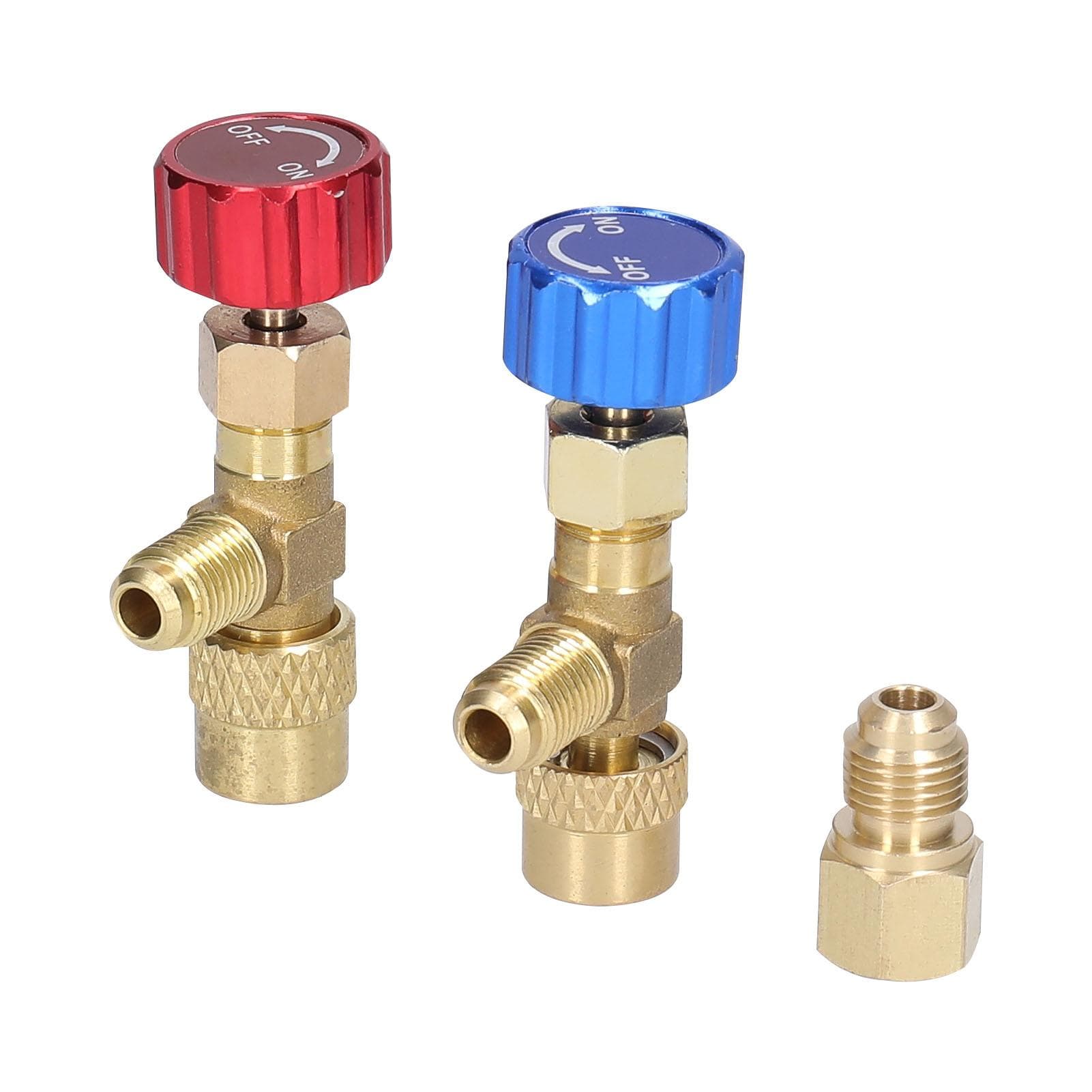 R22 R410 Air Conditioner Adding Safety-Valve Quality Refrigerant Connector with 5/16 SAE to 1/4 SAE multicolour