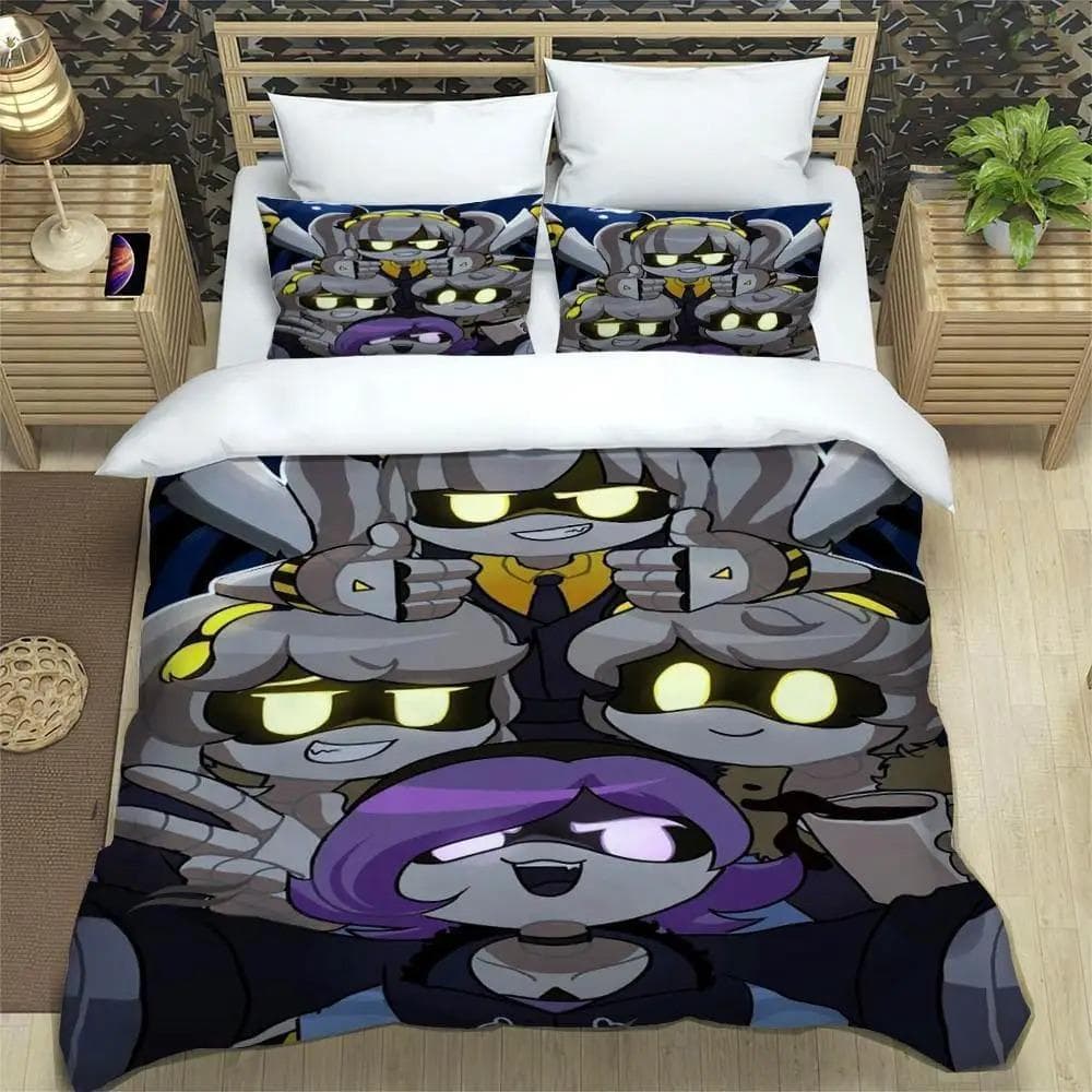 Murder Drones Cartoon Printed Bedding Sets exquisite bed supplies set duvet cover bed comforter set bedding luxury birthday gift EU Single 135x200cm