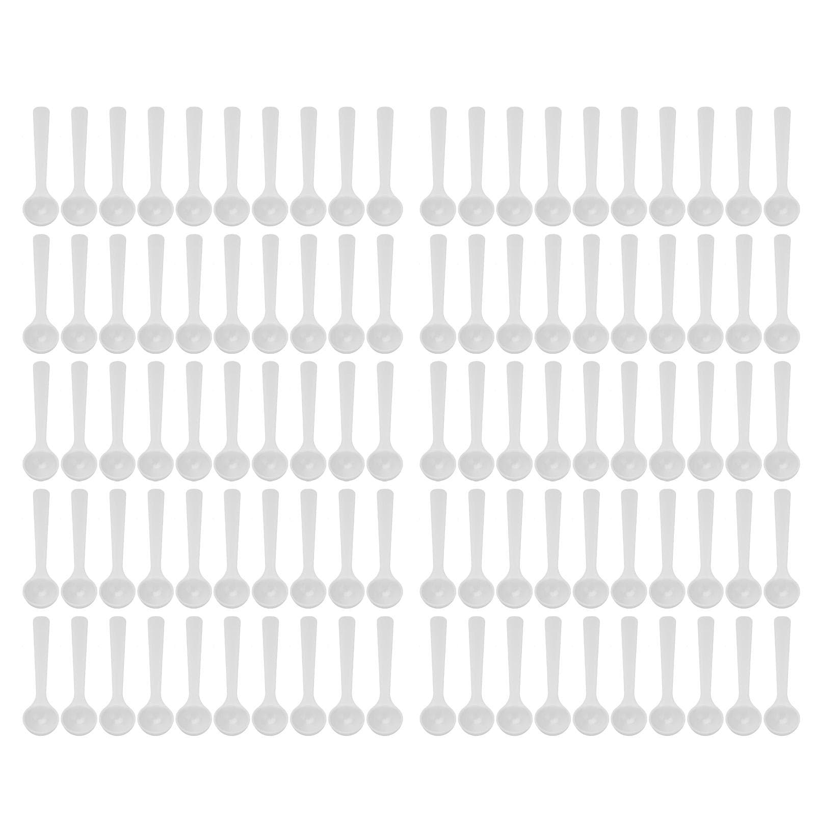 100Pcs Plastic Fertilizer Spoon 2ml/1g High Temperature Resistance Measuring Spoon for Gardening
