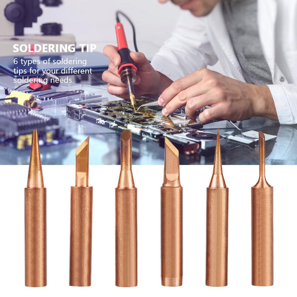 6pcs free Copper Iron Solder Tip K SK 1C 3C B I For 936 Soldering Stations