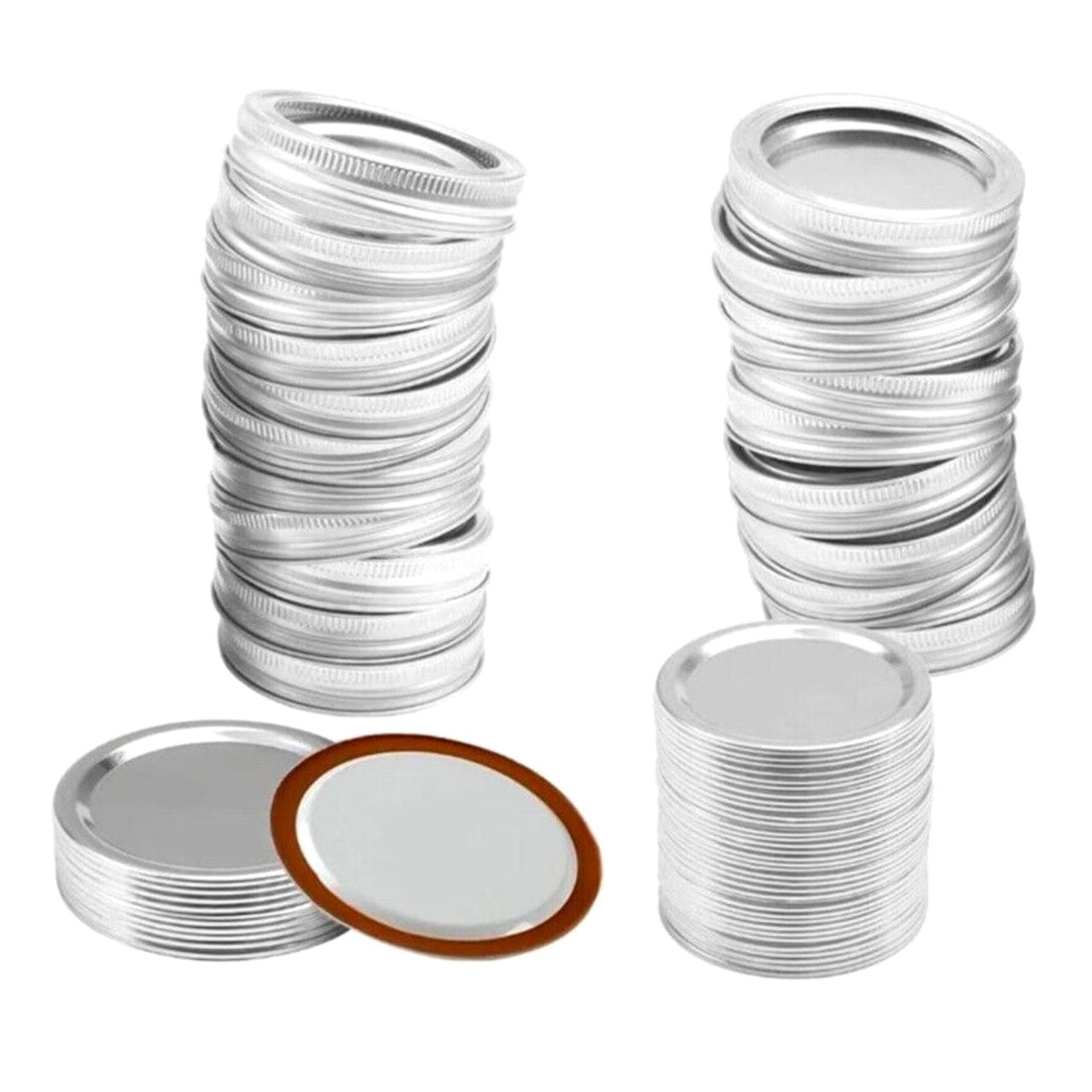 48PCS Canning Lids and Bands for Regular Mouth 70mm Jar Rings Split Type Leak Proof Metal Mason Jar 48pcs