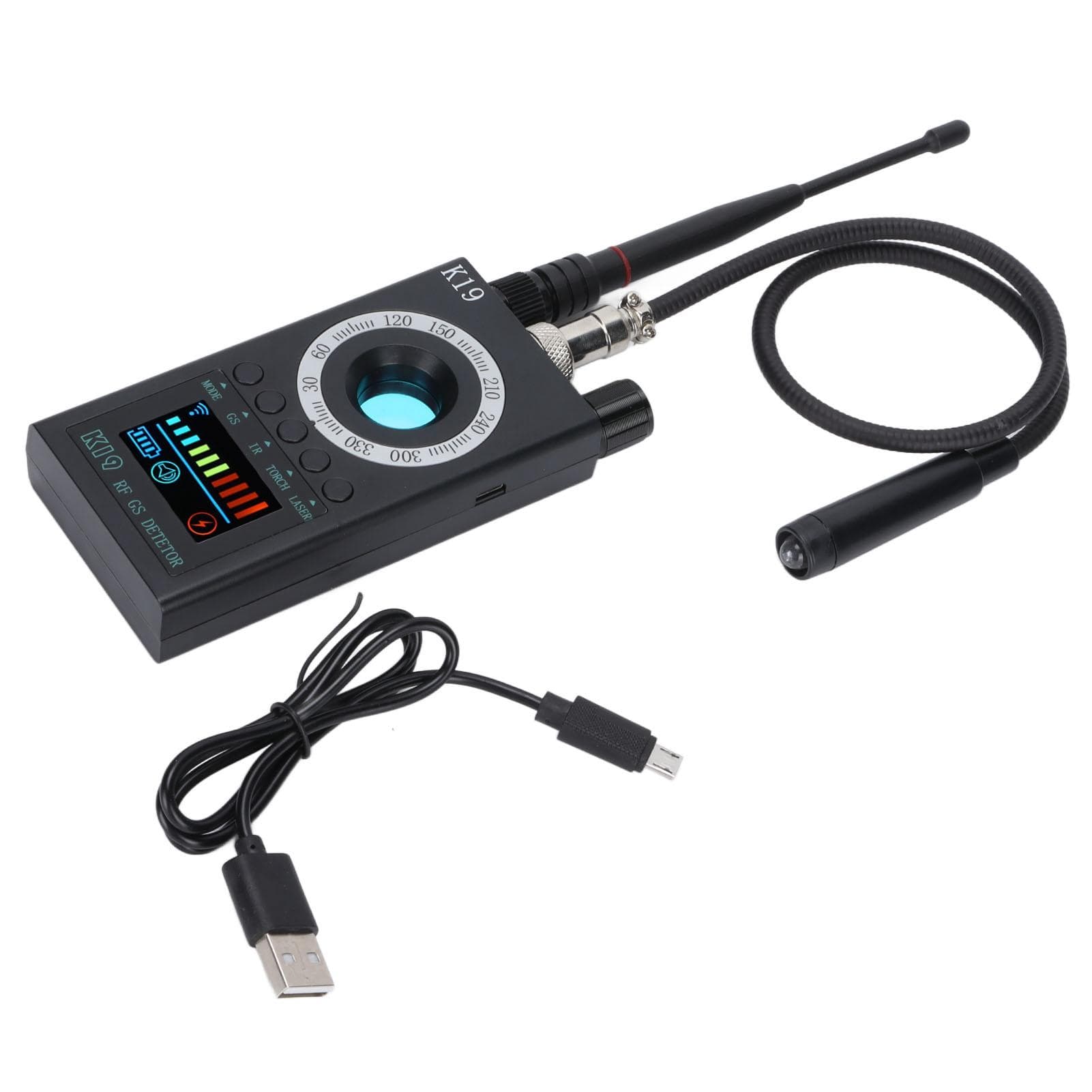 K‑19 RF Signal Detector for Finding Wireless Camera Bug GPS Electronic Monitoring Device