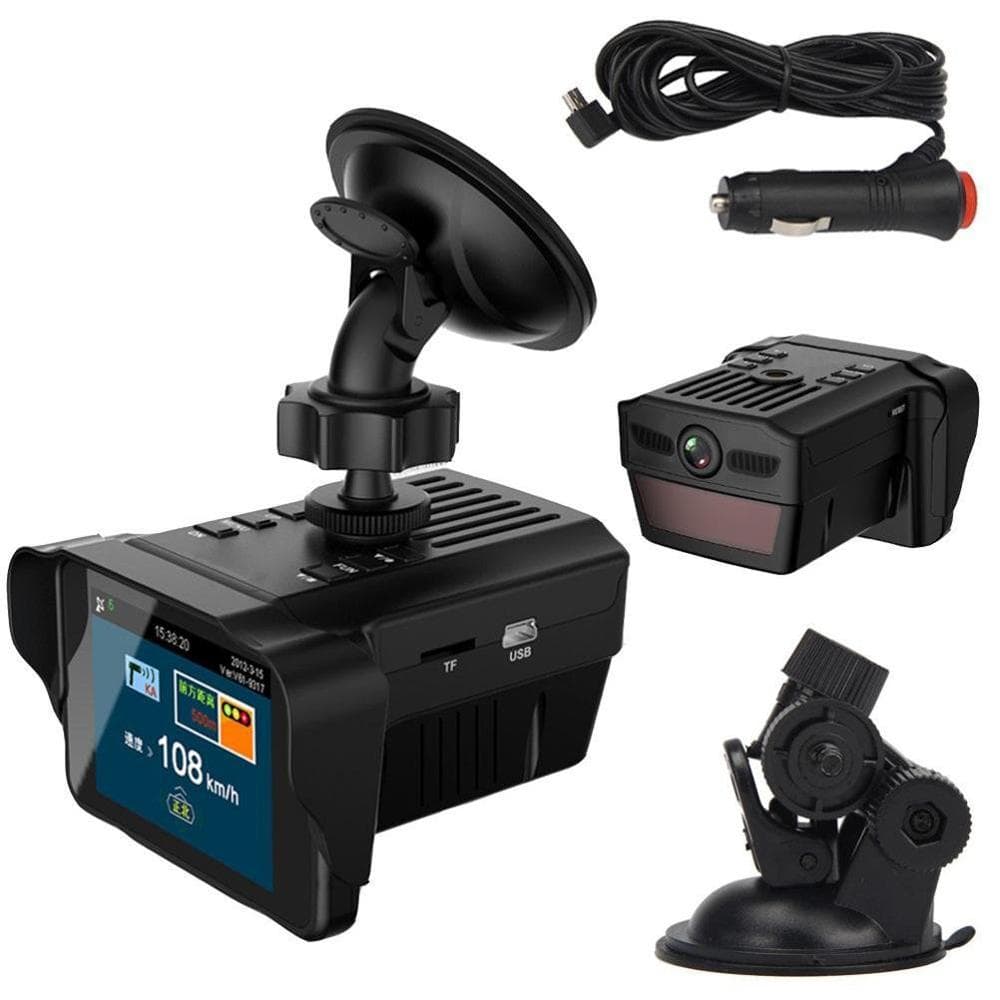 2in1 Car Recorder and Radars Speed Detector 1080P Dash Cam Car camera DVR Car Dashboard Camera black