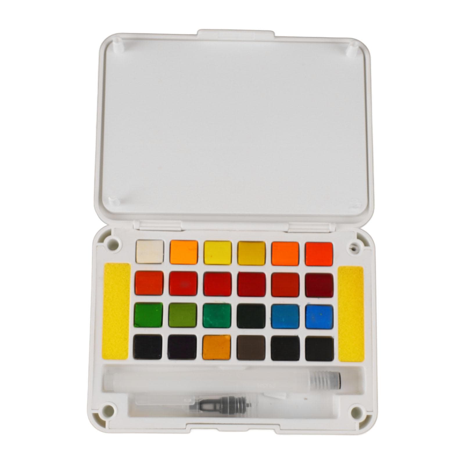 Water Color Paint 24 Bright Colors Quick Drying High Transparency Watercolor Paint Set with Pen