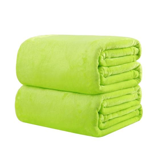Ultra Soft Warm Double Faced Travel Flannel Blanket Rug Bed Sofa Couch Pad Home 70cm x 100cm green