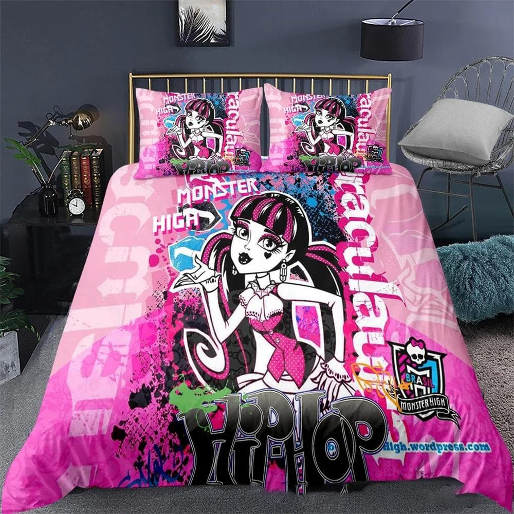 3D Printed Monster High Bedding Set Duvet Cover Bedroom Comforter Covers Single Twin King Size Quilt Cover Home Textile 2/3PCS 135X200cm-2pcs