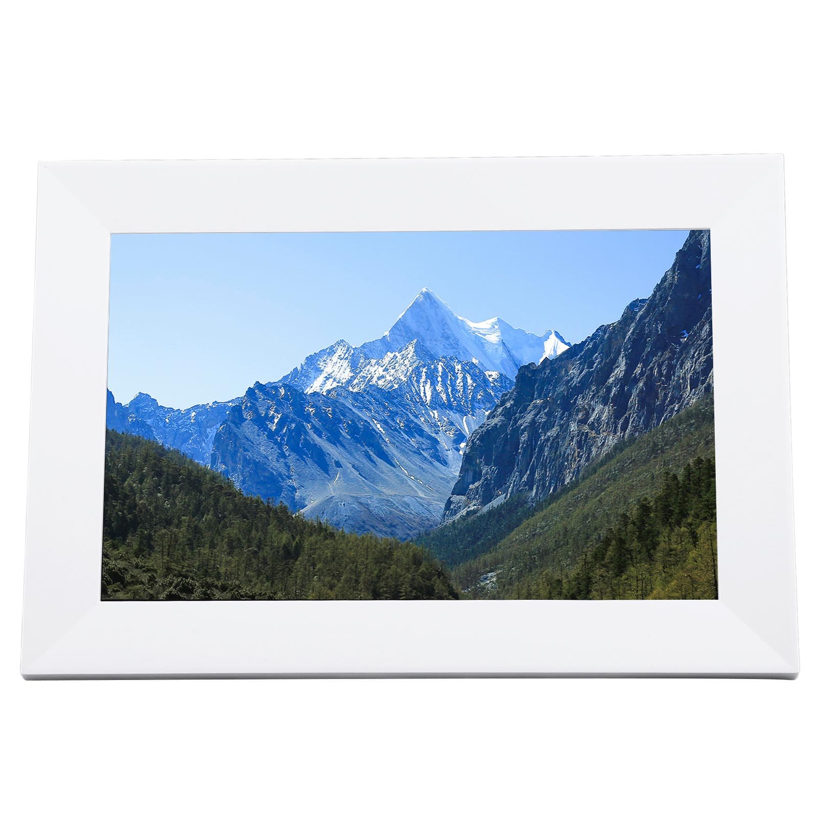 10.1 Inch Digital Picture Frame 1280x800P HD IPS Touch Screen Auto Rotate Wall Mounted WiFi UK Plug white