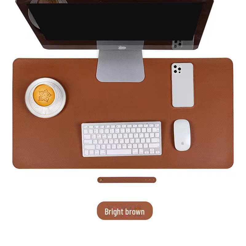 Large Waterproof Leather Desk Mat & Mouse Pad 70cm*35cm. Bright brown
